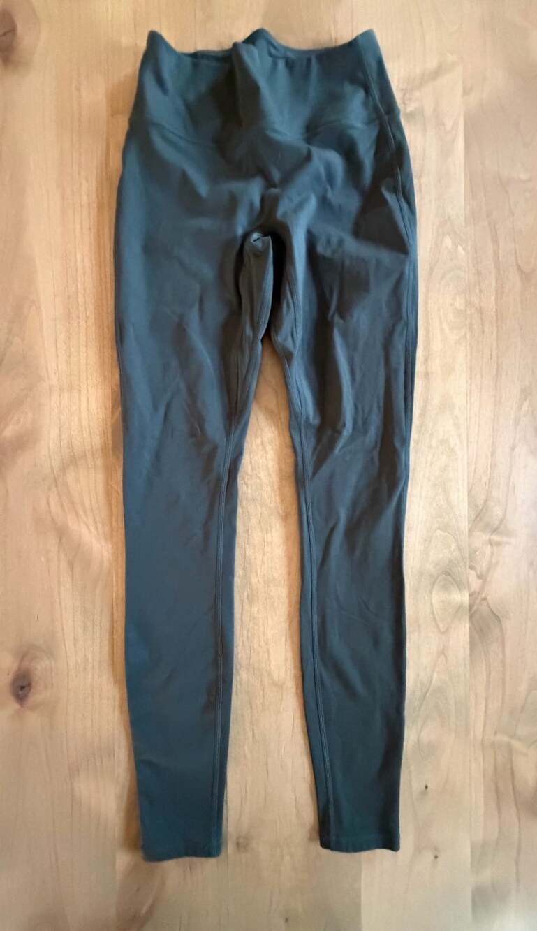 Fabletics Leggings Dark Green Crossback Strappy Waist